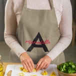 Delantal Personalizado<br><div class="desc">Monograma personalizado. Disponible en blanco,  caqui y amarillo limón</div>