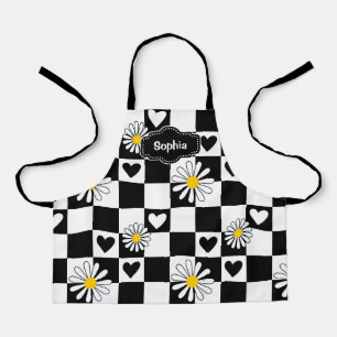 Delantal Personalizado a Cuadros Negro y Blanco