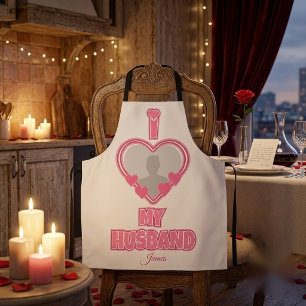 Delantal Personalizado Amo a mi esposo - Agregar foto y nom