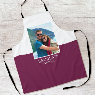 Delantal Personalizado Añadir su propio nombre Photo Plum M
