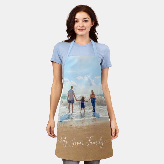 Delantal Personalizado Apron de fotos familiares - Mi super (Gastado)