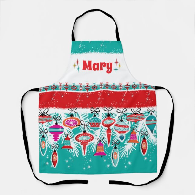 Delantal Personalizado Apron de Ornamentos de Navidad (Anverso)