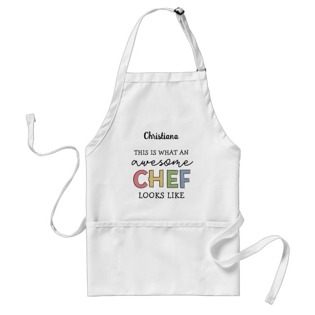 Delantal Personalizado Awesome Chef Gifts | Mejor Chef Cada (Frente)