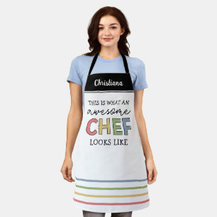 Delantal Personalizado Awesome Chef Gifts   Mejor Chef Cada