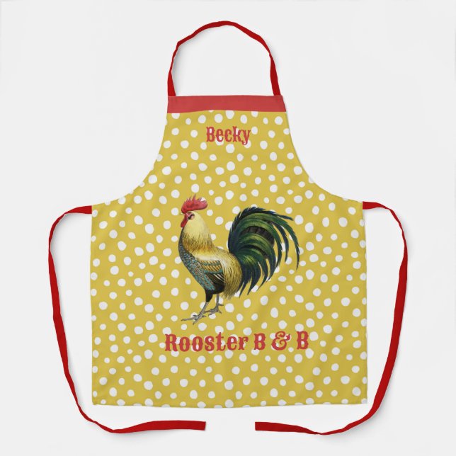 Delantal Personalizado B & B Country Rooster Farmhouse (Anverso)