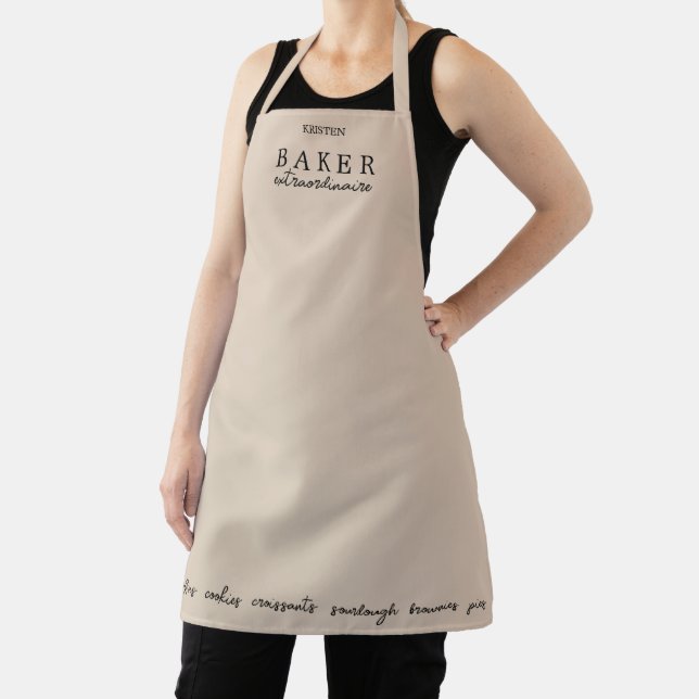 Delantal Personalizado Baker Extraordinaire Almond Medium (in situ)