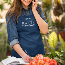 Delantal Personalizado Baker Extraordinaire Naval Medium