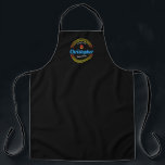 Delantal Personalizado Barbacoa BBQ Monograma Nombre<br><div class="desc">Personalizado Barbacoa BBQ Monograma Nombre Apron para cocinar en la parrilla o prepararse en la cocina. Estilo de logotipo moderno con llama gráfica y marco circular. Monogramado con el nombre elegido. Añadir título como Maestro de barbacoa y Mejor hamburguesa alrededor. ¡Diversión!</div>