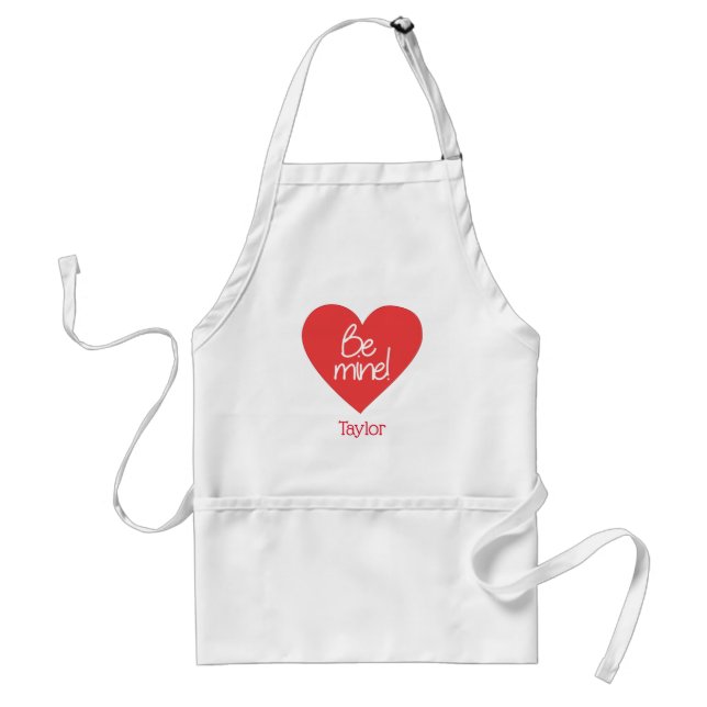 Delantal Personalizado Be Mine Heart (Frente)
