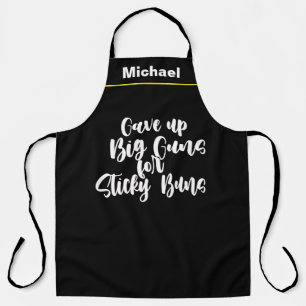 Delantal Personalizado Black Chef Name Personalized Big Gun