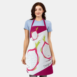 Delantal Personalizado blanco rosado sonriente  comida