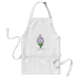 Delantal Personalizado Bonito White 'Sweet Violet' Apron