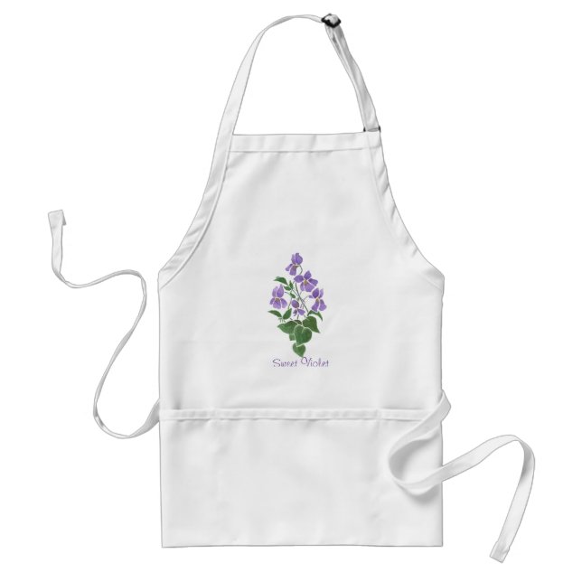 Delantal Personalizado Bonito White 'Sweet Violet' Apron (Frente)
