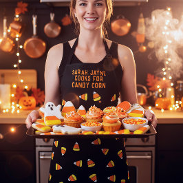 Delantal Personalizado Candy Corn Funny Halloween Apron