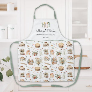 Delantal Personalizado Caprichoso Floral Fresa Campo