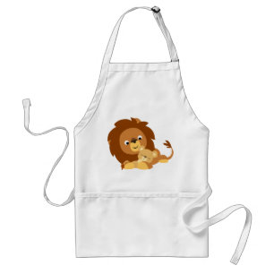Delantal Personalizado cariñoso León papá y Cub Apron