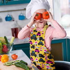 Delantal Personalizado Carros Amarillo
