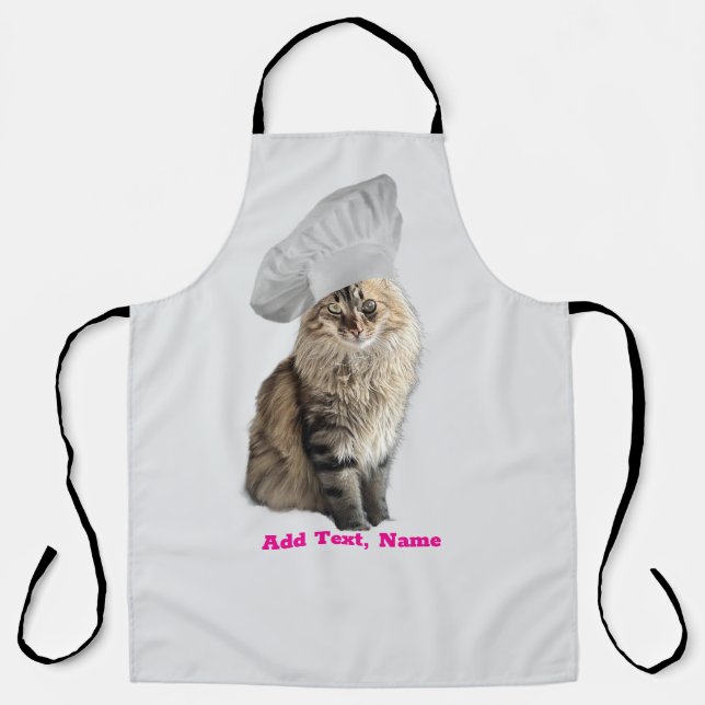 Delantal Personalizado Cat Apron - Foto y nombre personaliz (Anverso)