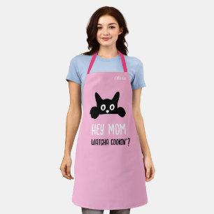 Delantal Personalizado Cat Mom Aprons, Graciosa Impresión p