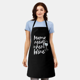 Delantal Personalizado Chef negro mamá necesita un vino pe