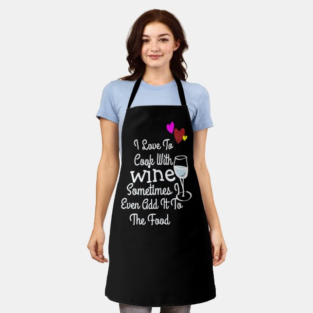 Delantal Personalizado Chef negro Sassy Cook Wine Personali (Gastado)