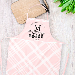 Delantal Personalizado Cocina con mango rosa Utensilios de 