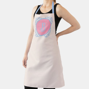 Delantal personalizado con estampado total azul y