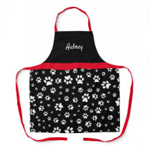 Personalizado con Huella de Pata Rojo Negro y Blan
