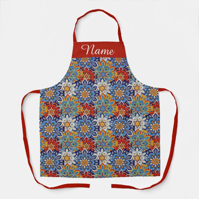 delantal personalizado con mandala brillante (Anverso)