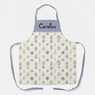 Delantal personalizado con nombre de flor silvestr
