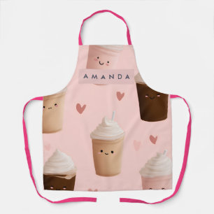 Delantal Personalizado con Patrón de Café Helado K