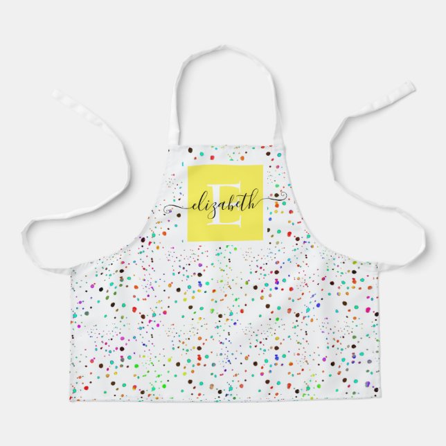 Delantal personalizado con puntos coloridos (Anverso)