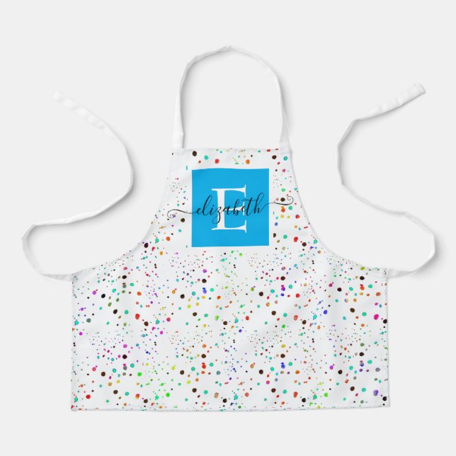 Delantal personalizado con puntos coloridos (Anverso)