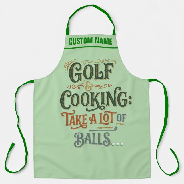 Delantal Personalizado con Tema de Golf - Regalo d (Anverso)