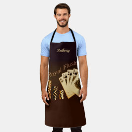Delantal Personalizado con Tema de Póquer Royal Fl