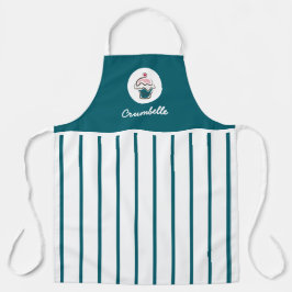 Delantal Personalizado Crisp Strip Cupcake Bakery