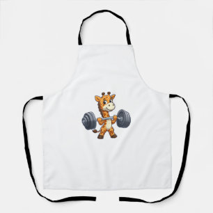 Delantal Personalizado Cuidadoso Giraffe Lifting Pesa Gimna