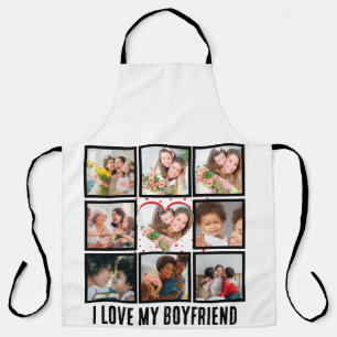 Delantal Personalizado Cute Amo a mi novio 9 Composición de