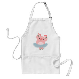 Delantal Personalizado Cute Ballerina Pig Apron