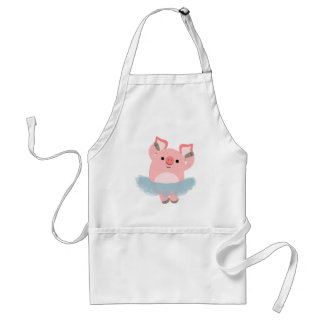 Delantal Personalizado Cute Ballerina Pig Apron