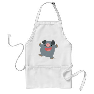 Delantal Personalizado Cute Bouncy Pig Apron