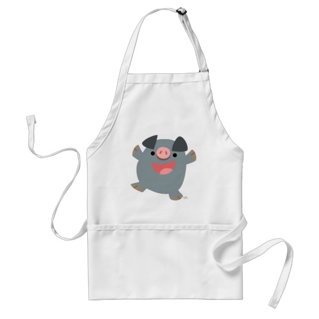 Delantal Personalizado Cute Bouncy Pig Apron (Frente)