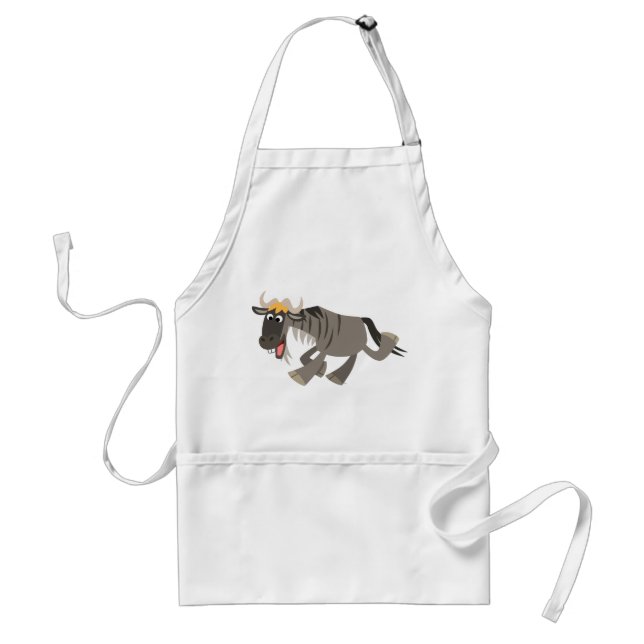 Delantal Personalizado Cute Happy Wildebeest Apron (Frente)