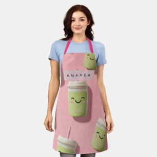 Delantal Personalizado Cute Kawaii Pastel Smoothie Matcha
