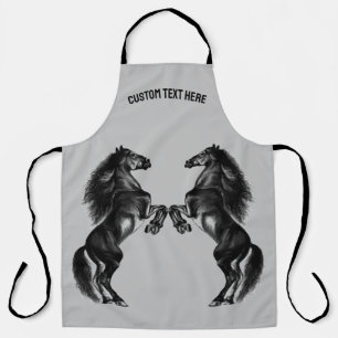 Delantal Personalizado de Apron de Caballos Salvajes en pos