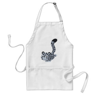 Delantal Personalizado De Aterrizaje Cute Snow Leopard Apro