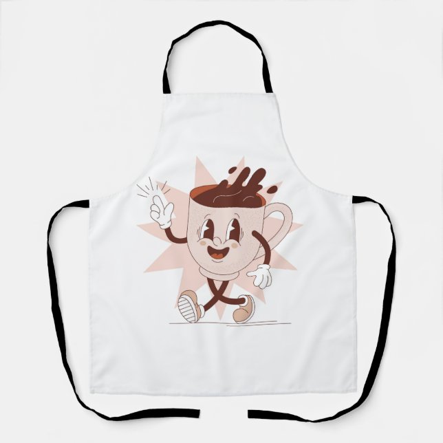 Delantal Personalizado de café gracioso (Anverso)
