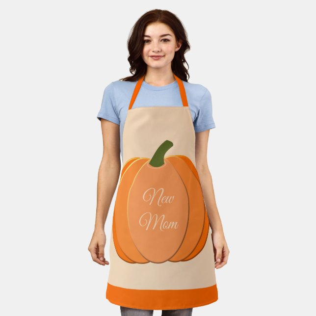 Delantal Personalizado de calabaza neutra de género Naranja (Gastado)
