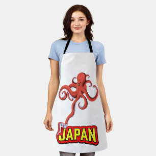 Delantal Personalizado de calamar gigante de Japón