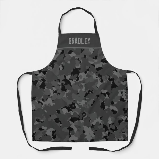 Delantal Personalizado de Camo Negro (Anverso)